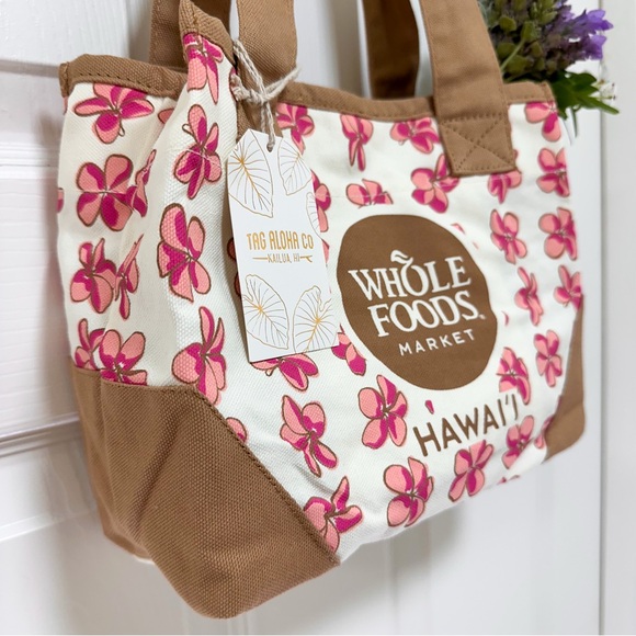 Whole Foods Hawai‘i Tag Aloha Organic Canvas Mini Tote NWT - Picture 3 of 6